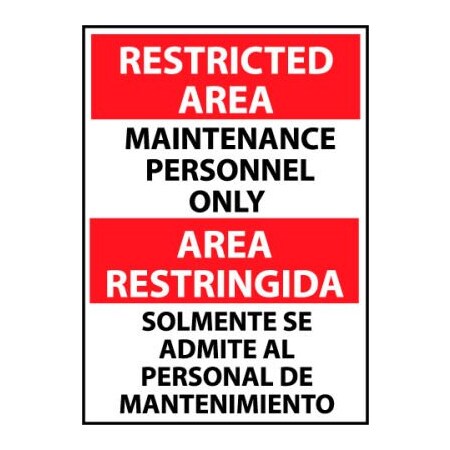 National Marker Co Restricted Area Aluminum - Bilingual - Maintenance Personnel Only ESRA15AB